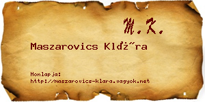 Maszarovics Klára névjegykártya