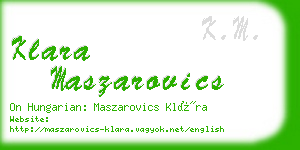 klara maszarovics business card